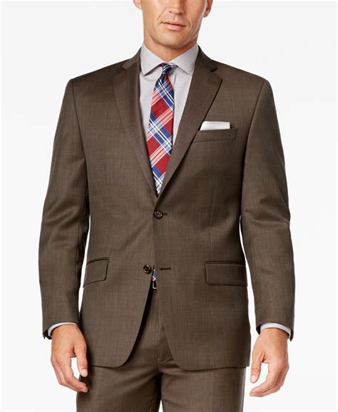 michael kors birdseye suit|Michael Kors Mens Classic Fit Wool Birdseye Brown Vested Suit .